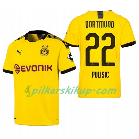 Koszulka Borussia Dortmund Christian Pulisic 22 Domowe 2019-20 Koszulki Piłkarskie Krótki Rękaw